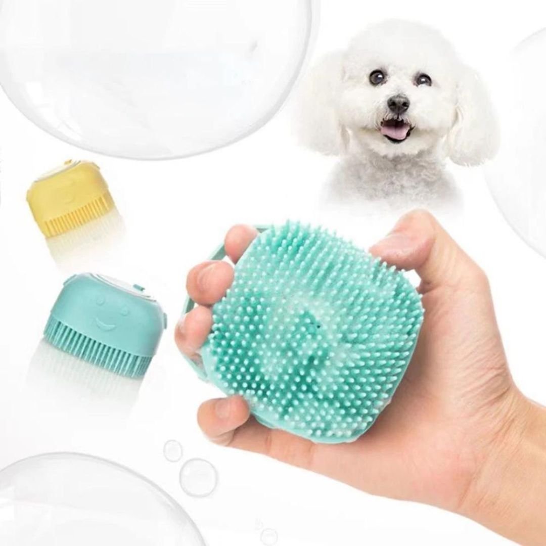 brosse-de-bain-pour-chien-vert