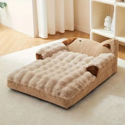 lit-pour-chien-brun-apaisant-doux