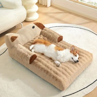 lit-pour-chien-brun-doux-confortable