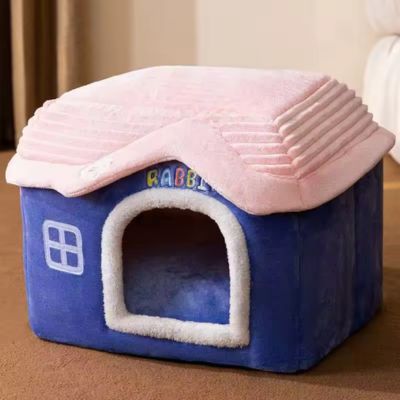 niche-chien-interieur-bleu-rose-apaisant